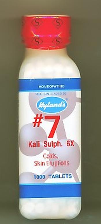 Click for details about Kali Sulphur #7 Cell Salt 6X 1000 tablets CLOSE OUT 1/2 OFF